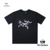 New Arrival ARC'TERYX Arcteryx Short-Sleeve T-Shirt, Double Bird Logo Design on Front, 32-Single High-GSM Washed Cotton Fabric, Anti-Shrink and Non-Deformation with Twin-Needle Stitching, Classic Unisex Style