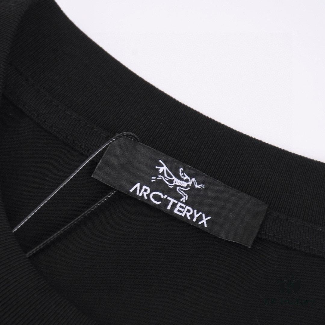New Arrival ARC'TERYX Arcteryx Short-Sleeve T-Shirt, Double Bird Logo Design on Front, 32-Single High-GSM Washed Cotton Fabric, Anti-Shrink and Non-Deformation with Twin-Needle Stitching, Classic Unisex Style