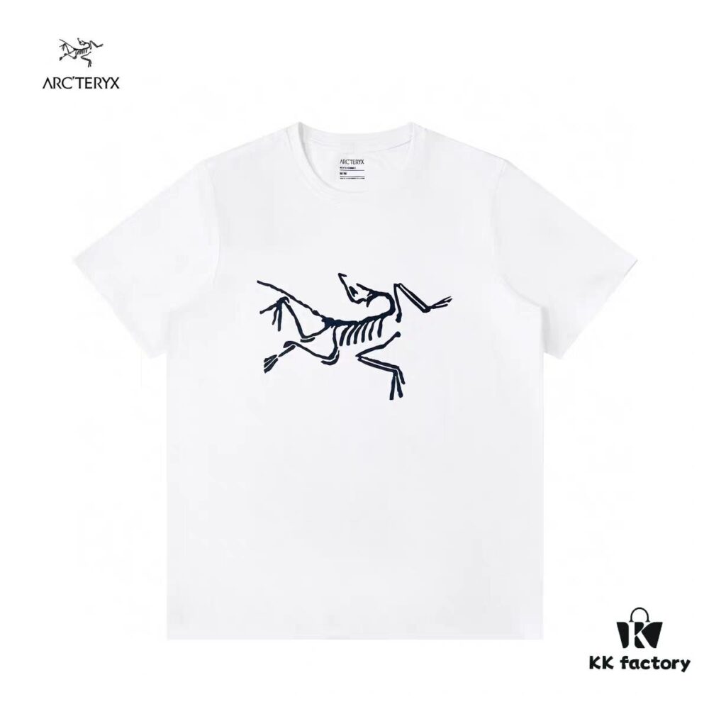 New Arrival ARC'TERYX Arcteryx Short Sleeve T-Shirt, Dual Bird Logo Design on Front, 32-Single High GSM Washed Cotton Fabric, Anti-Shrink and Non-Deformation with Twin Needle Stitching, Classic Unisex Style