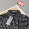 New Versace VERSACE 2024 SS Unisex Flocked Shirt with Logo Buckle, Cotton Satin Fabric with Subtle Stretch