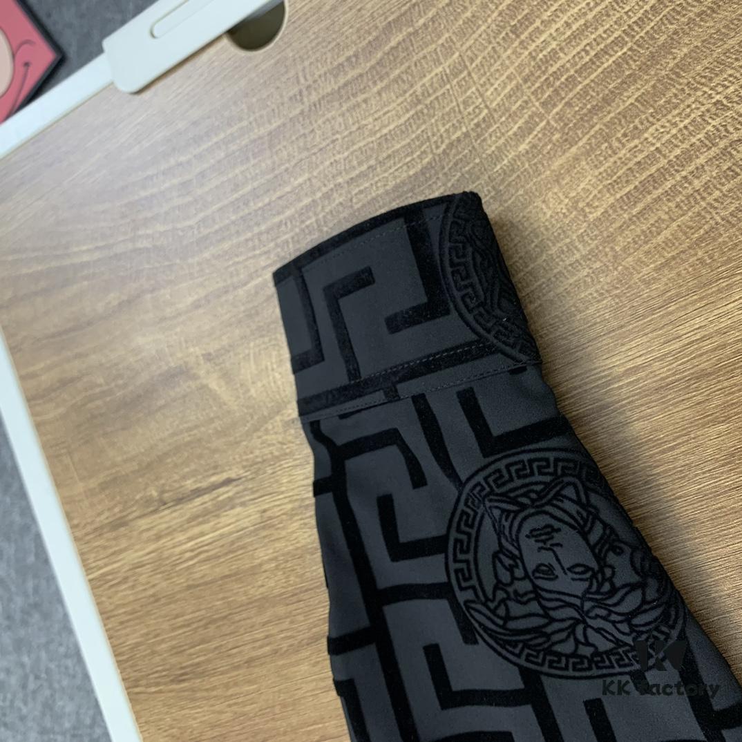 New Versace VERSACE 2024 SS Unisex Flocked Shirt with Logo Buckle, Cotton Satin Fabric with Subtle Stretch