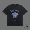 VERSACE 2025 Fall Spring/Summer Collection Medusa Logo Short-Sleeve T-Shirt, Premium Quality, Custom Woven 270G 32-Count Double-Yarn Pure Cotton Fabric, Relaxed Fit Unisex Design