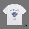 VERSACE 2025 Fall Spring/Summer Collection Medusa Logo Short Sleeve T-Shirt, Premium 270G 32-Count Double-Yarn Cotton Fabric, Distinct from Regular Prints, Relaxed Fit Unisex Design