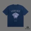 High-End Quality VERSACE 2025 Fall Spring/Summer Collection Medusa Logo Short-Sleeve T-Shirt, Premium 270G 32-Count Double-Yarn Cotton Fabric, Relaxed Unisex Fit