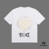 VERSACE 2025 Fall Spring/Summer Collection Medusa Logo Short Sleeve T-Shirt Premium Quality, Custom 270G 32-Count Double-Yarn Pure Cotton Fabric, Relaxed Fit Unisex Design
