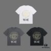 VERSACE 2025 Fall Spring/Summer Collection Medusa Logo Short Sleeve T-Shirt Premium Quality, Custom 270G 32-Count Double-Yarn Pure Cotton Fabric, Relaxed Fit Unisex Design
