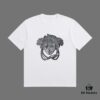 High-End Quality VERSACE 2025 Fall Spring Collection Medusa Logo Short Sleeve T-Shirt, Premium 270G 32-Count Double-Yarn Cotton Fabric, Distinct from Regular Prints, Loose Fit Unisex Design