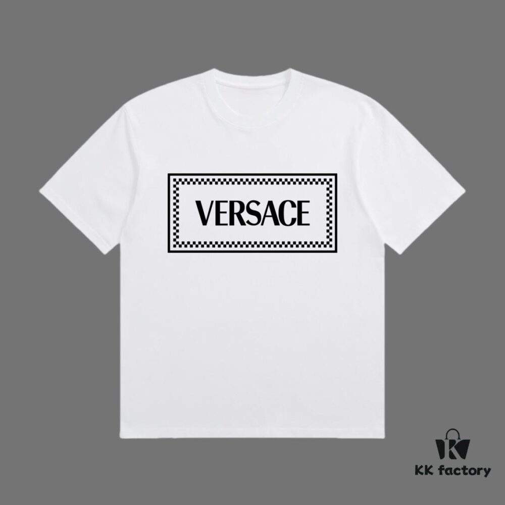 VERSACE 2025 Fall Spring/Summer Collection Medusa Logo Short Sleeve T-Shirt Premium Quality, Distinct from Regular Prints, Crafted in 270G 32-Ne 100% Cotton Double Yarn Fabric, Relaxed Fit Unisex Design