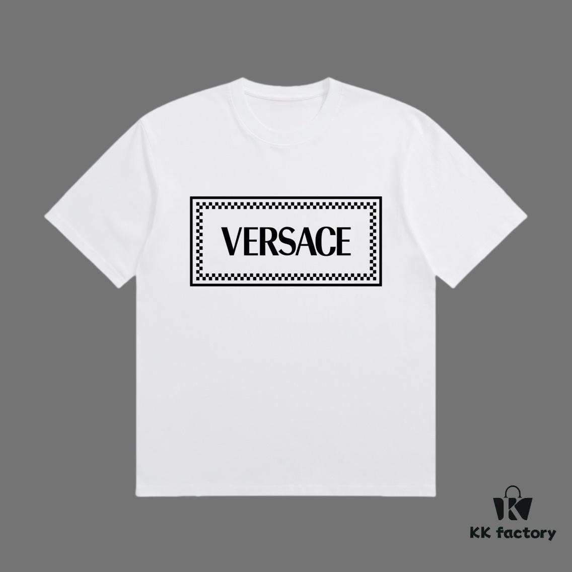 VERSACE 2025 Fall Spring/Summer Collection Medusa Logo Short Sleeve T-Shirt Premium Quality, Distinct from Regular Prints, Crafted in 270G 32-Ne 100% Cotton Double Yarn Fabric, Relaxed Fit Unisex Design