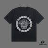 High-End Quality VERSACE 2025 Fall Spring/Summer Collection Medusa Logo Short-Sleeve T-Shirt, Premium 270G 32-Count Double-Yarn Pure Cotton Fabric, Relaxed Fit Unisex Design