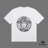 VERSACE 2025 Fall Spring/Summer Collection Medusa Logo Short Sleeve T-Shirt Premium Quality, Custom 270G 32-Count Double-Yarn Pure Cotton Fabric, Relaxed Fit Unisex Design