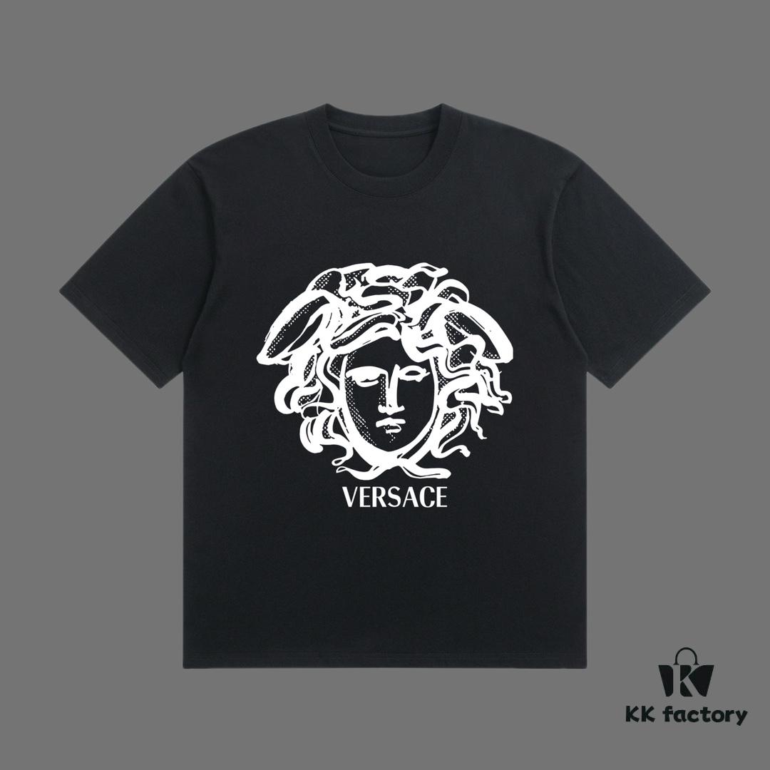 VERSACE 2025 Fall Spring/Summer Collection Medusa Logo Short Sleeve T-Shirt Premium Quality