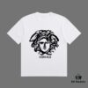 VERSACE 2025 Fall Spring/Summer Collection Medusa Logo Short-Sleeve T-Shirt, Premium Quality, Distinct from Regular Prints, Woven 270G 32-Count Double-Yarn Pure Cotton Fabric, Loose Fit Unisex Design