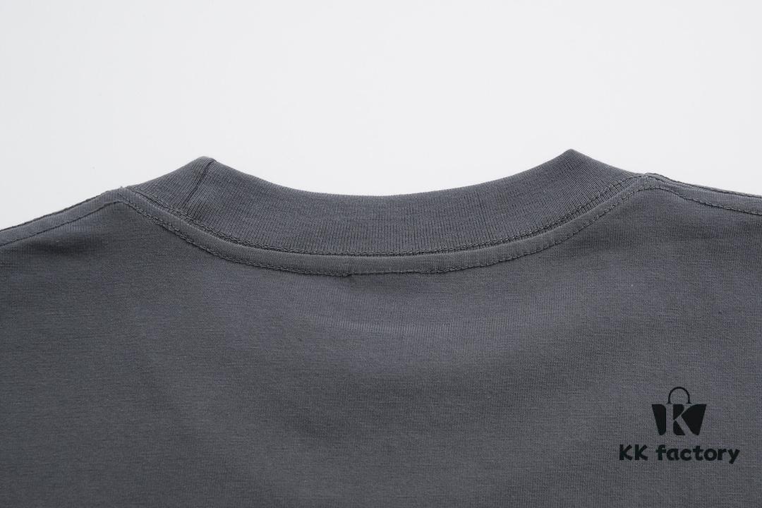 High-End Quality VERSACE 2025 Fall Spring Collection Medusa Logo Short Sleeve T-Shirt, Premium 270G 32-Count Double-Yarn Cotton Fabric, Distinct from Regular Prints, Relaxed Fit Unisex Design