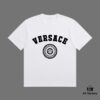 High-End Quality VERSACE 2025 Fall Spring Collection Medusa Logo Short-Sleeve T-Shirt, Distinct from Regular Prints, Crafted in Custom-Woven 270G 32-Count Double-Yarn Pure Cotton Fabric, Relaxed Fit Unisex Design