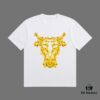 High-End Quality VERSACE 2025 Fall Spring Collection Medusa Logo Short-Sleeve T-Shirt, Distinct from Regular Prints, Crafted in Premium 270G 32-Ne Count Double-Yarn Pure Cotton Fabric, Relaxed Fit Unisex Design