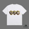 VERSACE 2025 Fall Spring/Summer Collection Logo Ring Short Sleeve T-Shirt, Premium 270G 32-Count Double-Yarn Pure Cotton Fabric, Distinct from Regular Print, Relaxed Fit Unisex Design
