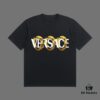 VERSACE 2025 Fall Spring/Summer Collection Logo Ring Short Sleeve T-Shirt, Premium 270G 32-Count Double-Yarn Pure Cotton Fabric, Distinct from Regular Print, Relaxed Fit Unisex Design