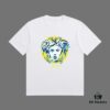 High-End Quality VERSACE 2025 Fall Spring/Summer Collection Colorful Medusa Head Short-Sleeve T-Shirt, Premium Custom-Woven 270G 32-Count Double-Yarn Pure Cotton Fabric, Distinct from Ordinary Prints, Loose Fit Unisex Design