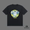 High-End Quality VERSACE 2025 Fall Spring/Summer Collection Colorful Medusa Head Short-Sleeve T-Shirt, Premium Custom-Woven 270G 32-Count Double-Yarn Pure Cotton Fabric, Distinct from Regular Print, Relaxed Fit Unisex Design