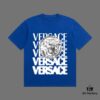 VERSACE 2025 Fall Spring/Summer Collection Medusa Logo Short Sleeve T-Shirt, Premium Quality, Custom Woven 270G 32-Count Double-Yarn Pure Cotton Fabric, Distinct from Ordinary Prints, Relaxed Unisex Fit