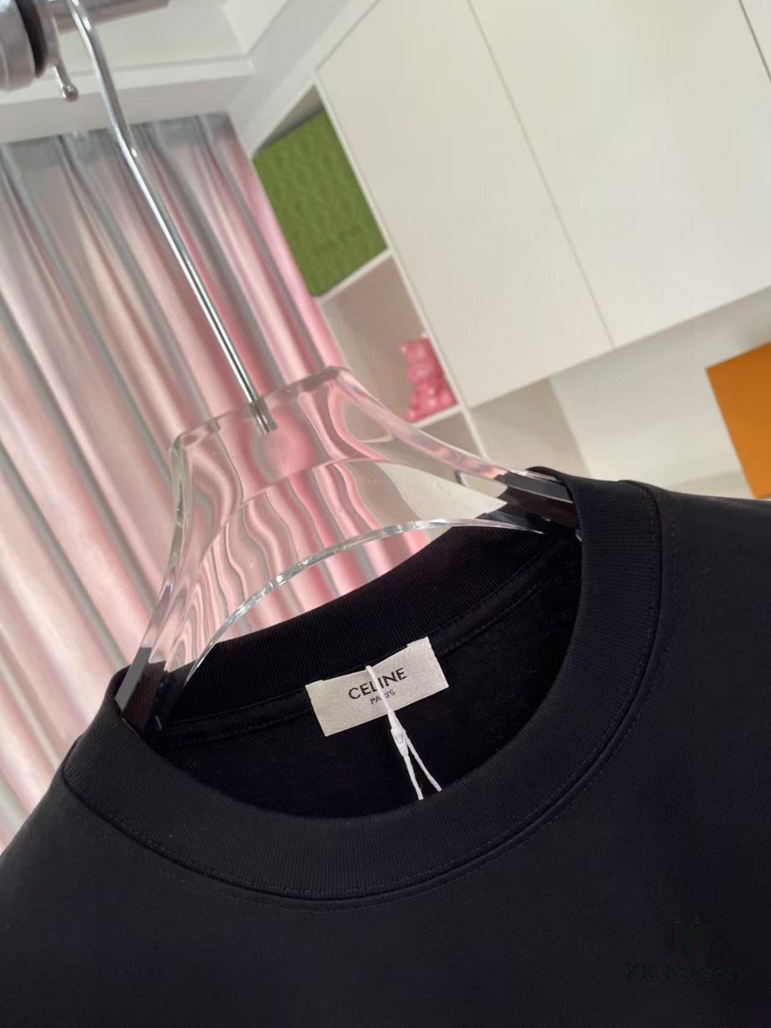 Celine 2025 Summer New Arrival Personalized Letter Logo Print Custom Fabric 300g Short Sleeve T-Shirt Unisex