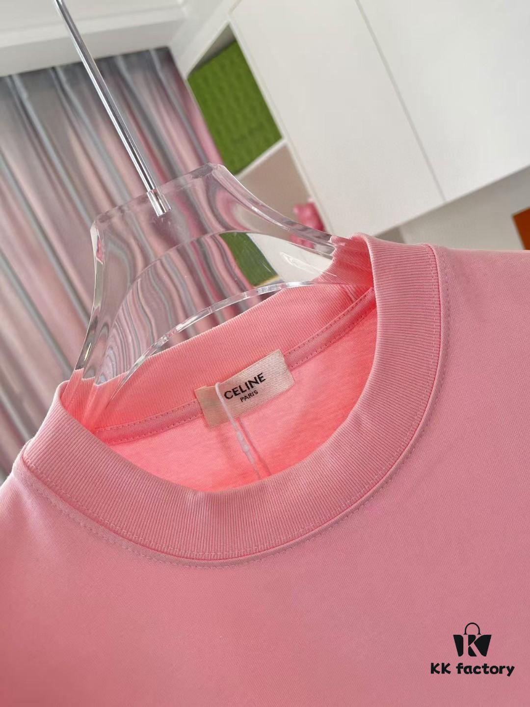 Celine 2025 Summer New Arrival Individual Letter Logo Print Custom Fabric 300g Short Sleeve T-Shirt Unisex