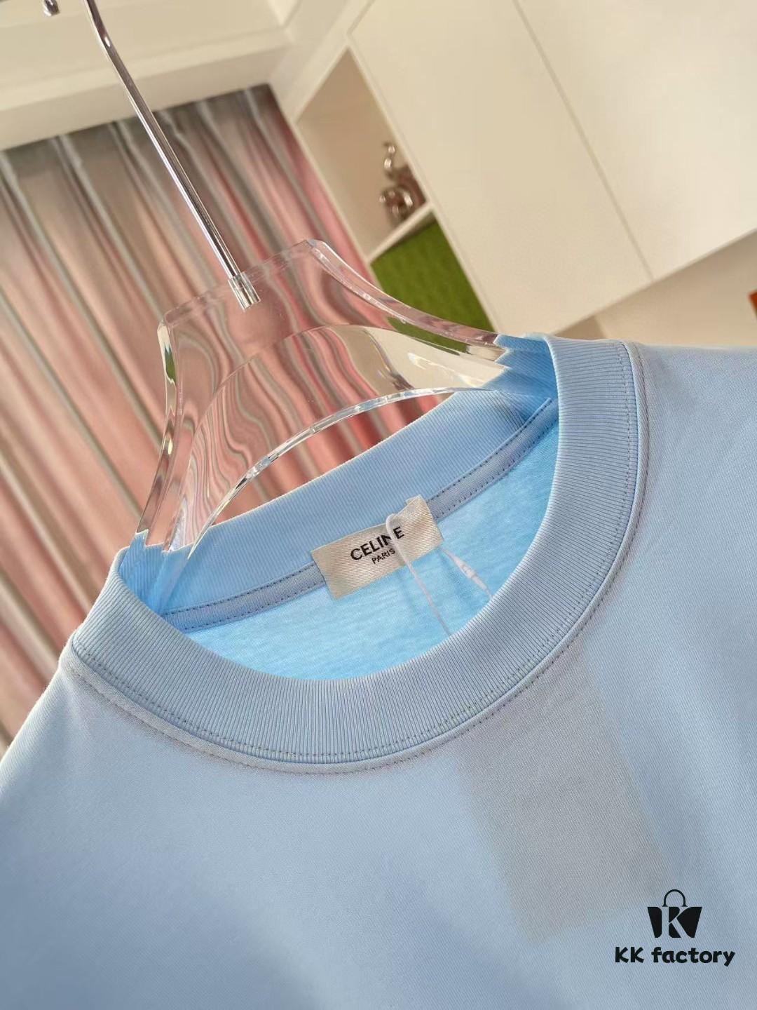 Celine 2025 Summer New Arrival Personalized Letter Logo Print Custom Fabric 300g Short Sleeve T-Shirt Unisex