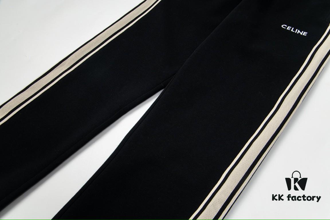 Celine New Embroidered Letter Woven Straight Sweatpants Casual Unisex Long Pants