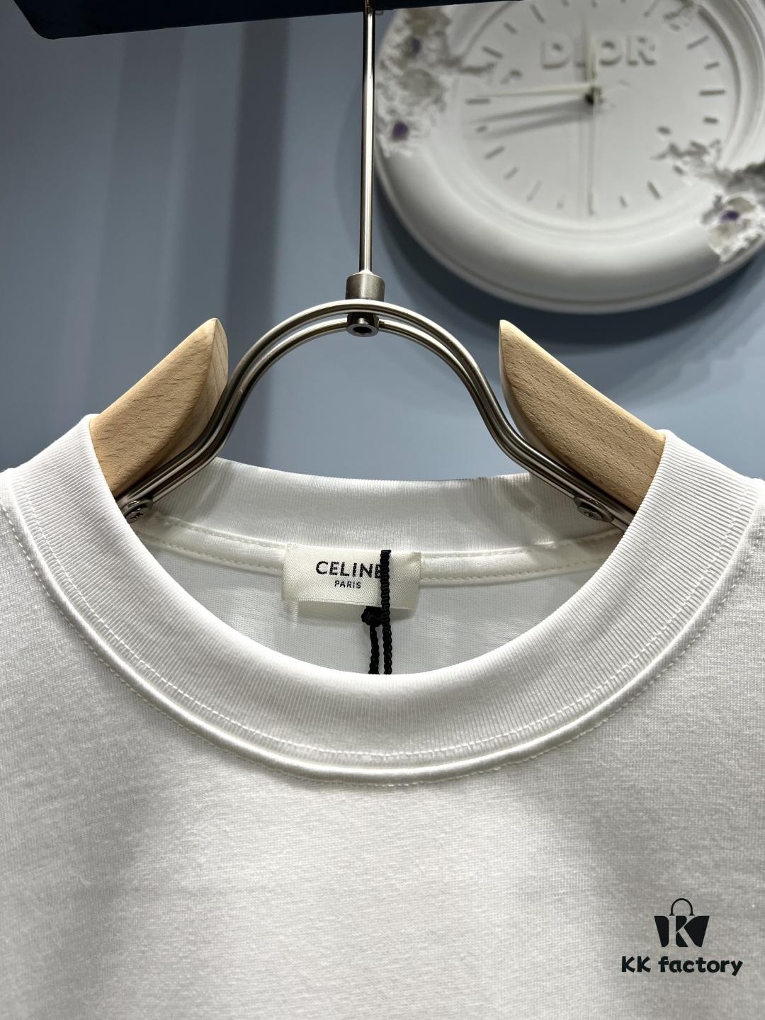 Celine Logo Print Short Sleeve T-Shirt