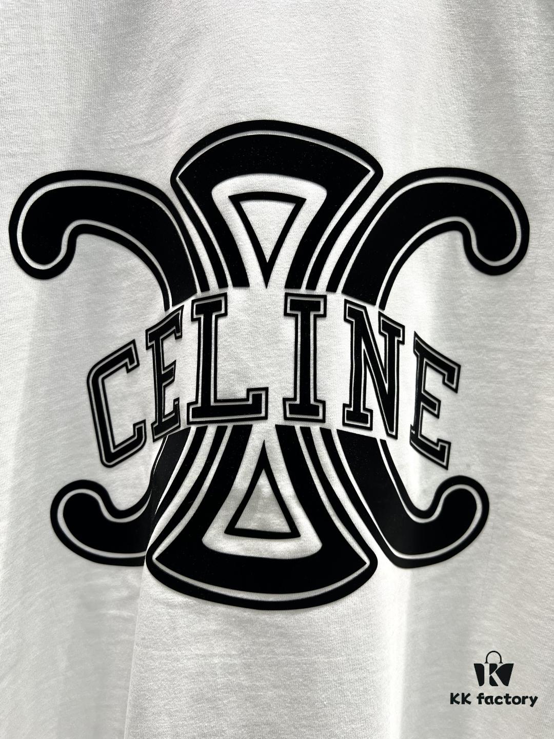 Celine Logo Print Short Sleeve T-Shirt