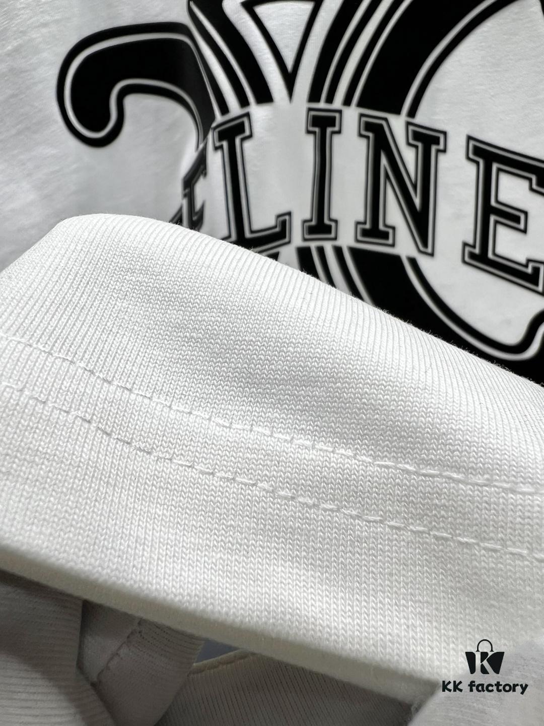 Celine Logo Print Short Sleeve T-Shirt