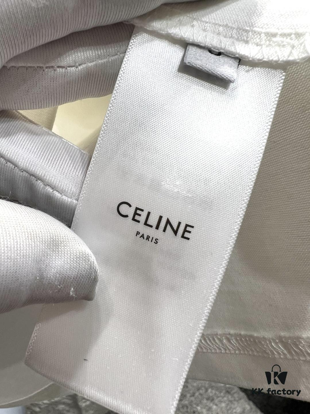 Celine Logo Print Short Sleeve T-Shirt