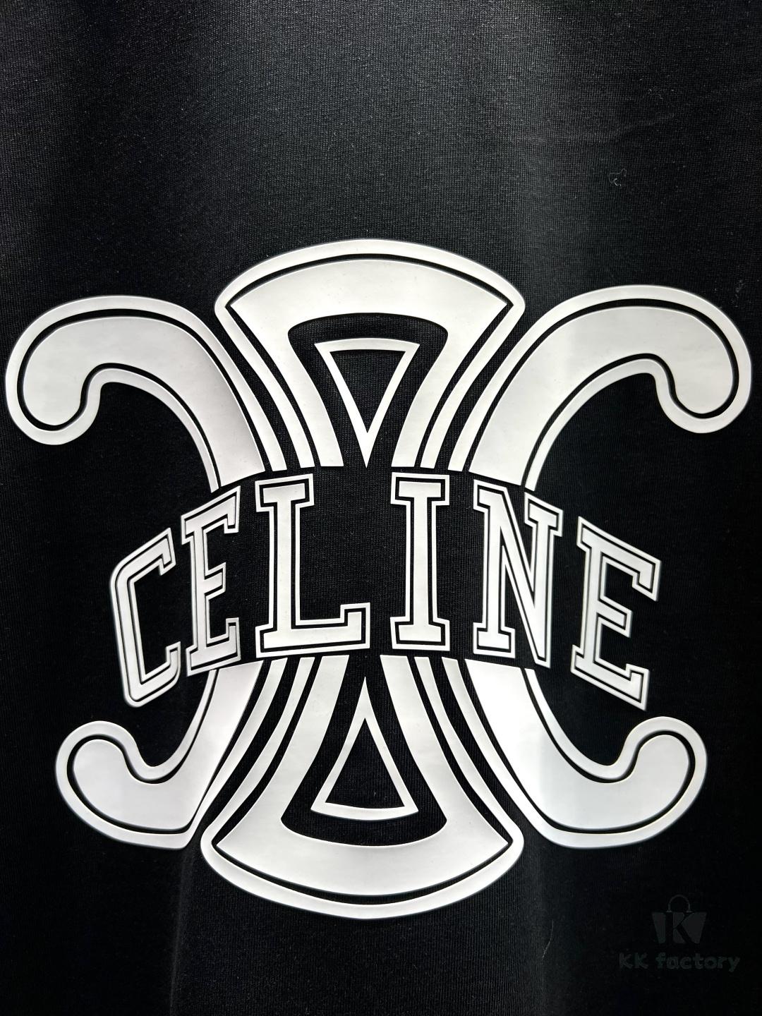Celine Print Logo Short Sleeve T-Shirt