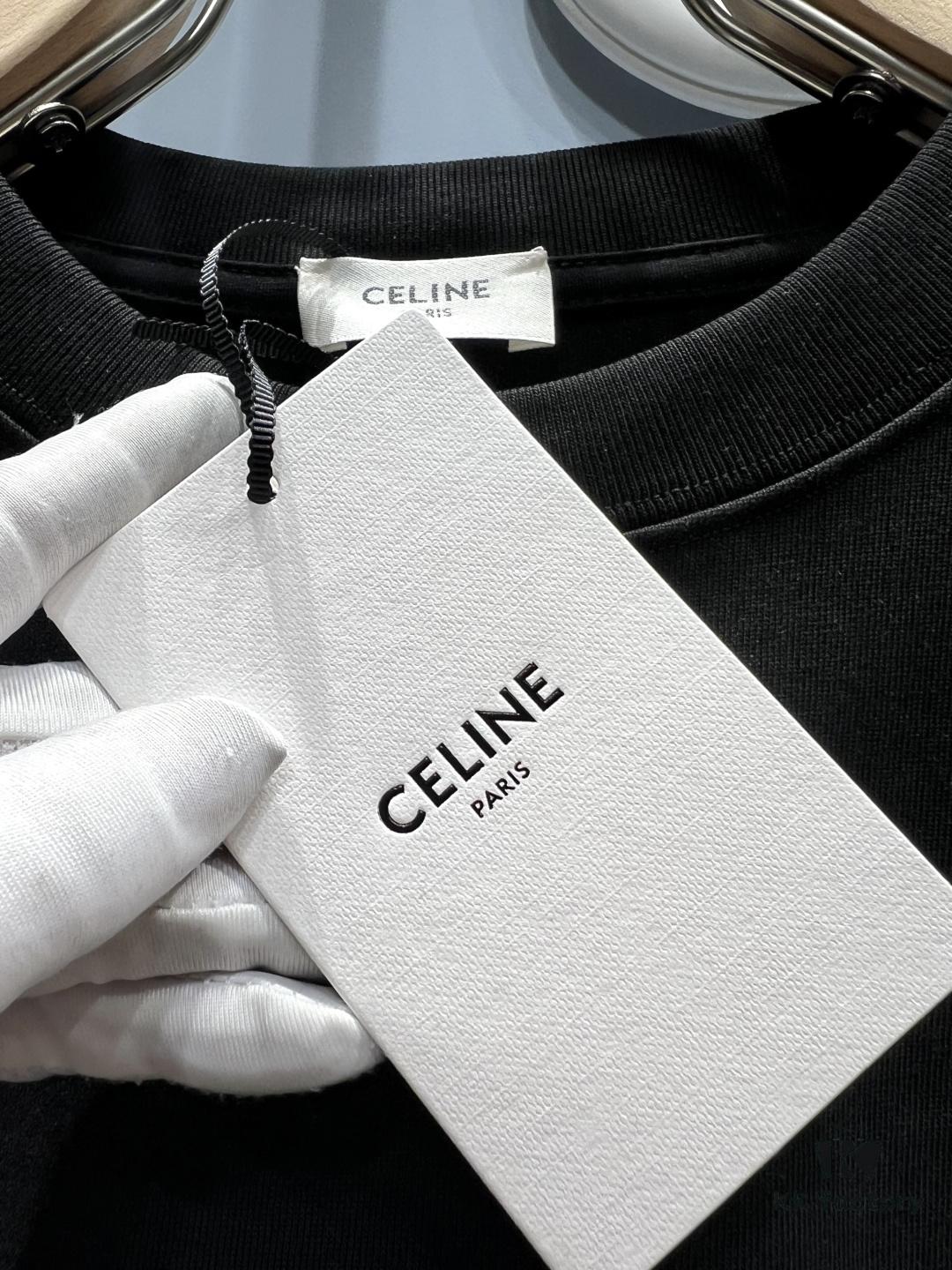 Celine Print Logo Short Sleeve T-Shirt