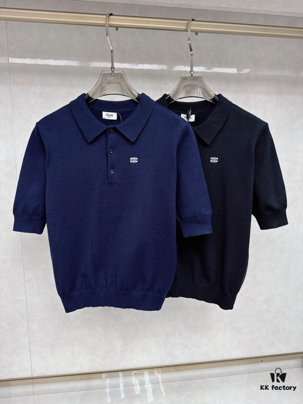 CELINE Arc de Triomphe Embroidered Polo Shirt