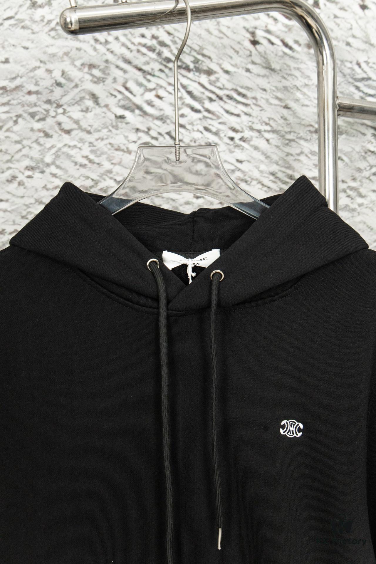 CELINE Triomphe Knit Hoodie - Classic and Versatile Design with Elegant Lettering