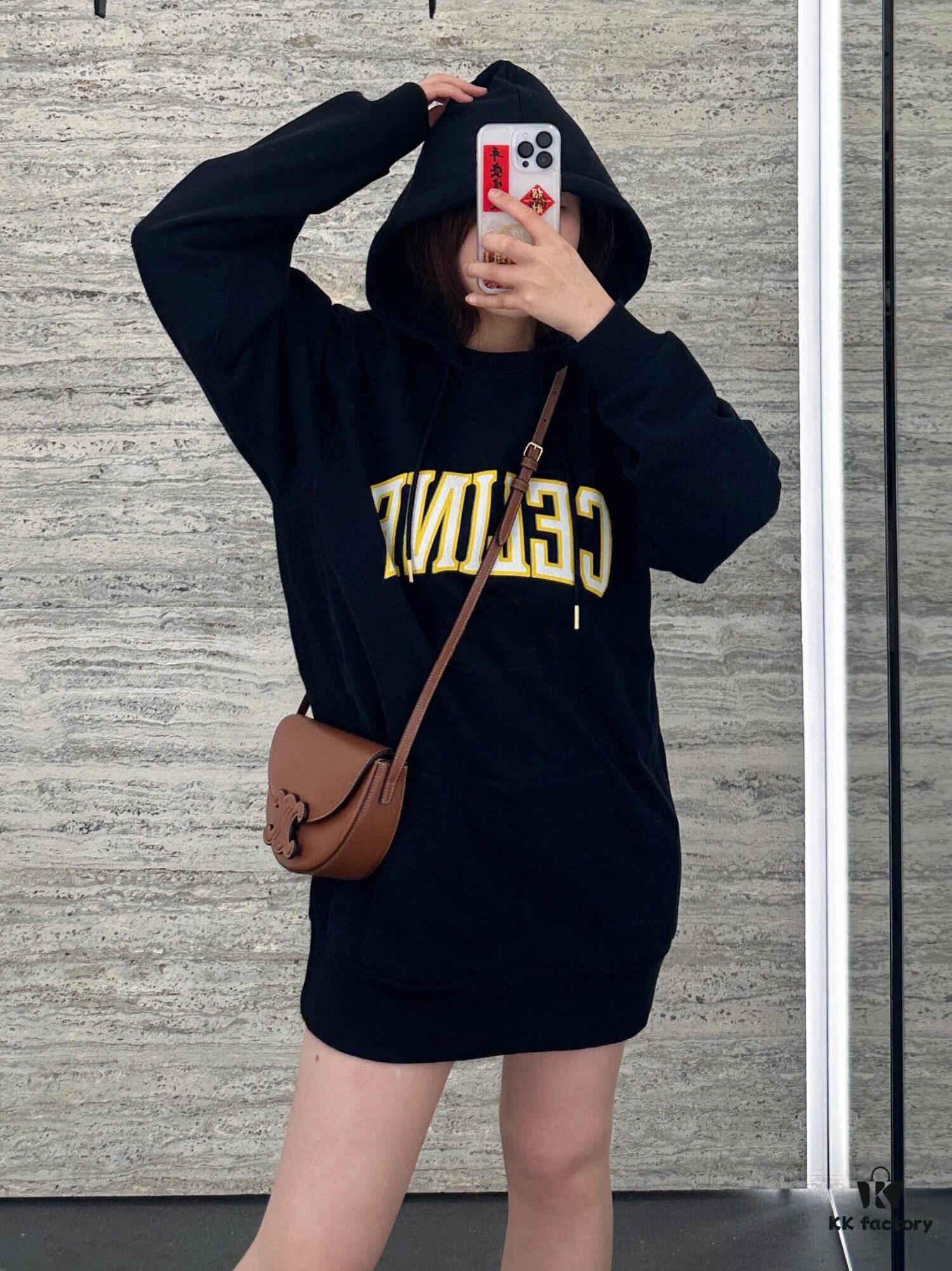 Celine Cracked Print Hoodie