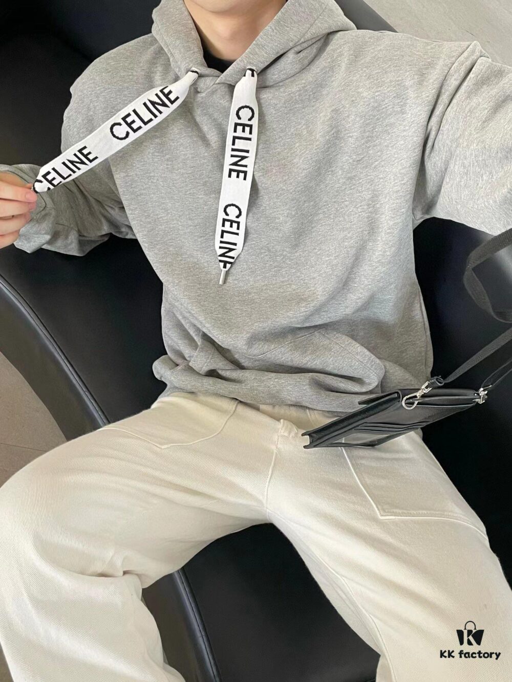 CELINE Letter Tape Drawstring Hoodie