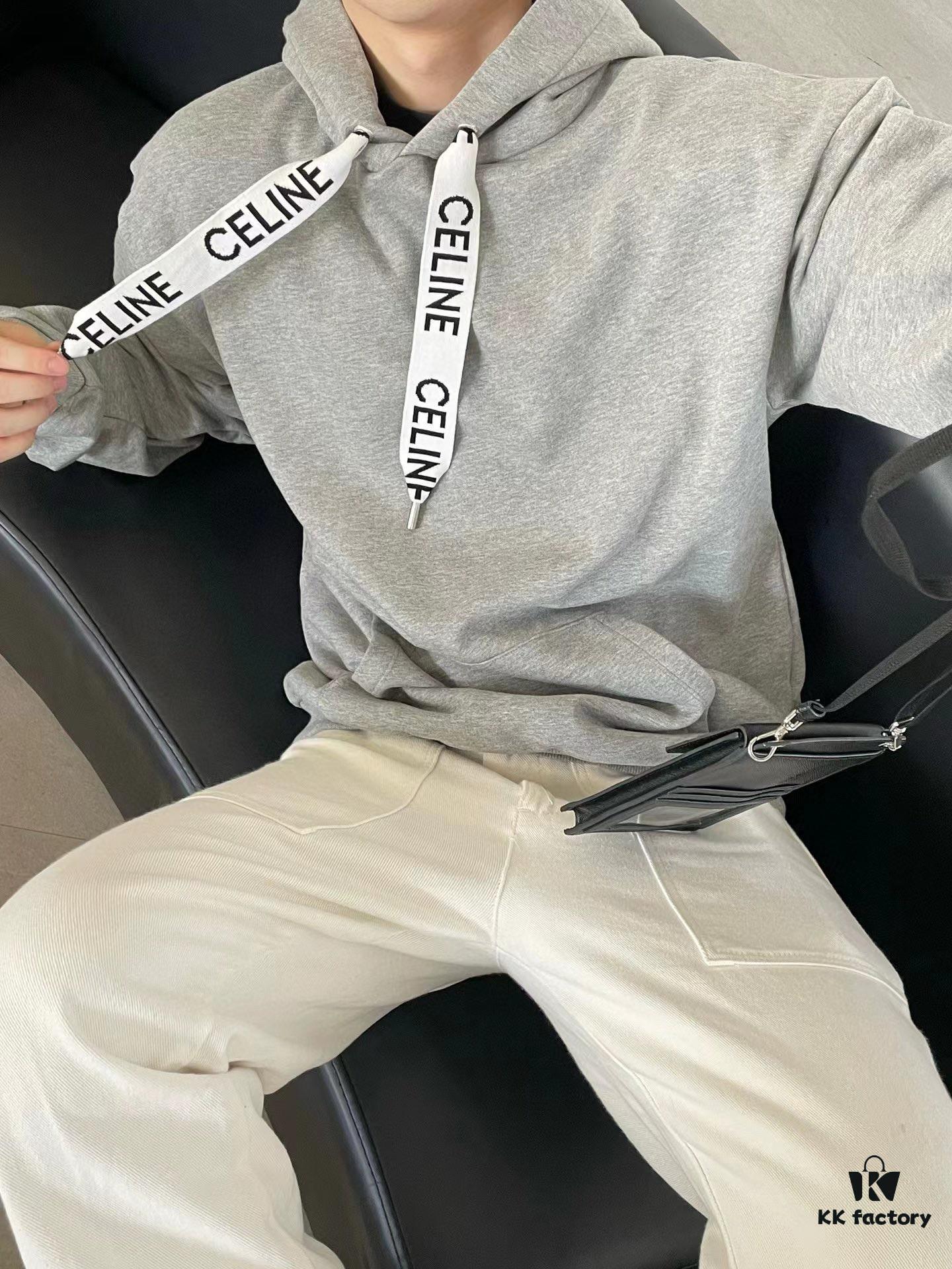CELINE Letter Tape Drawstring Hoodie