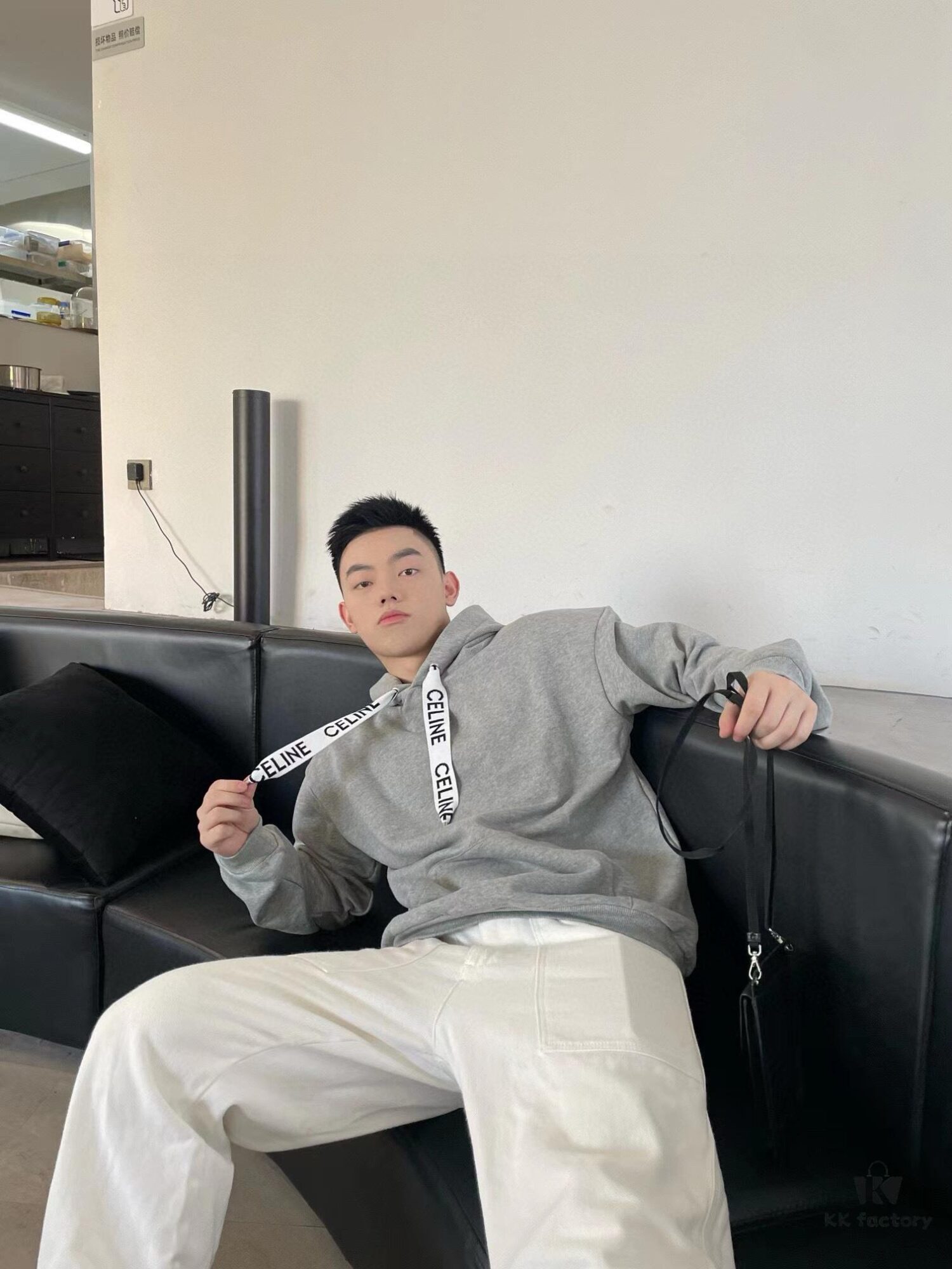 CELINE Letter Tape Drawstring Hoodie