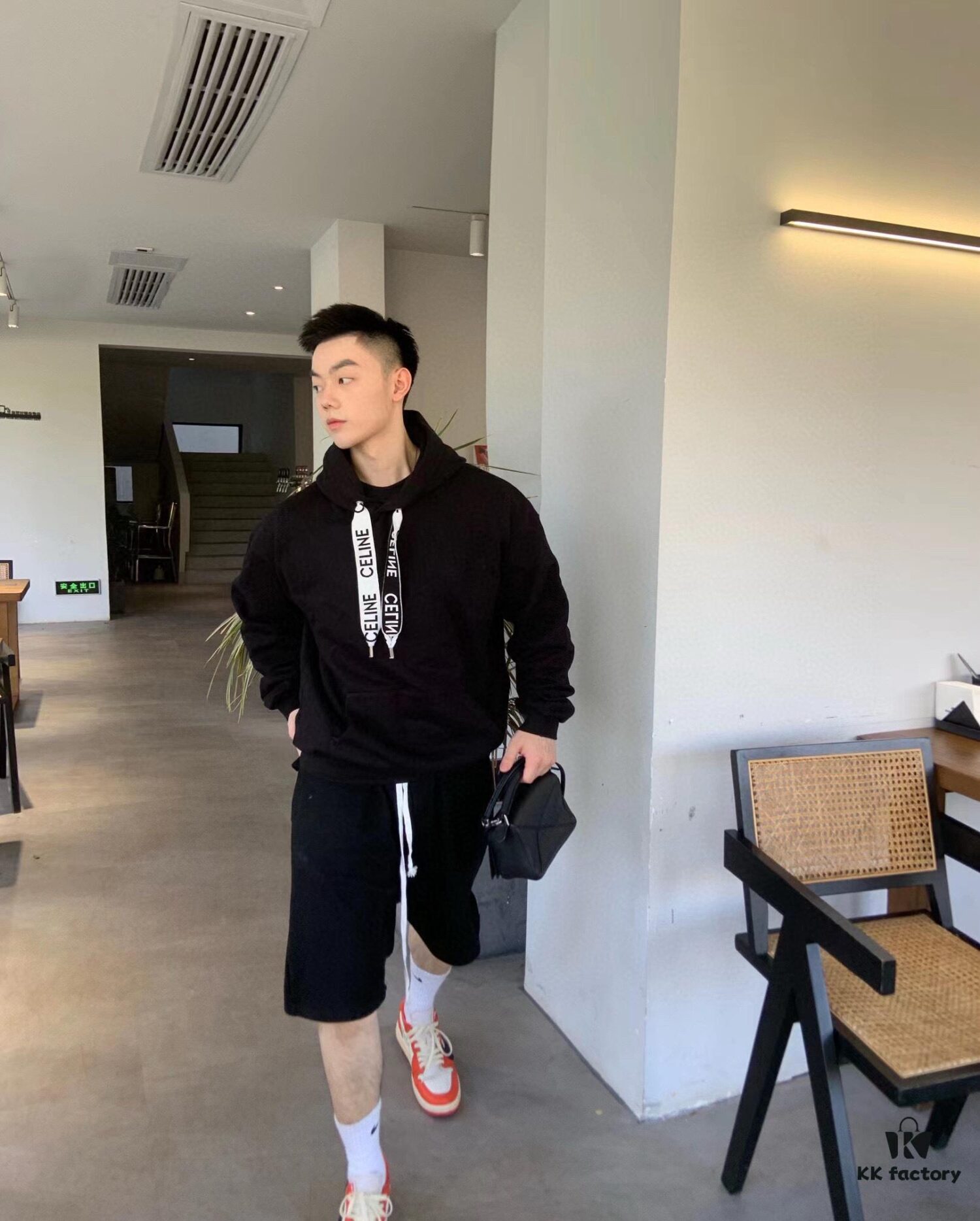 CELINE Letter Tape Drawstring Hoodie