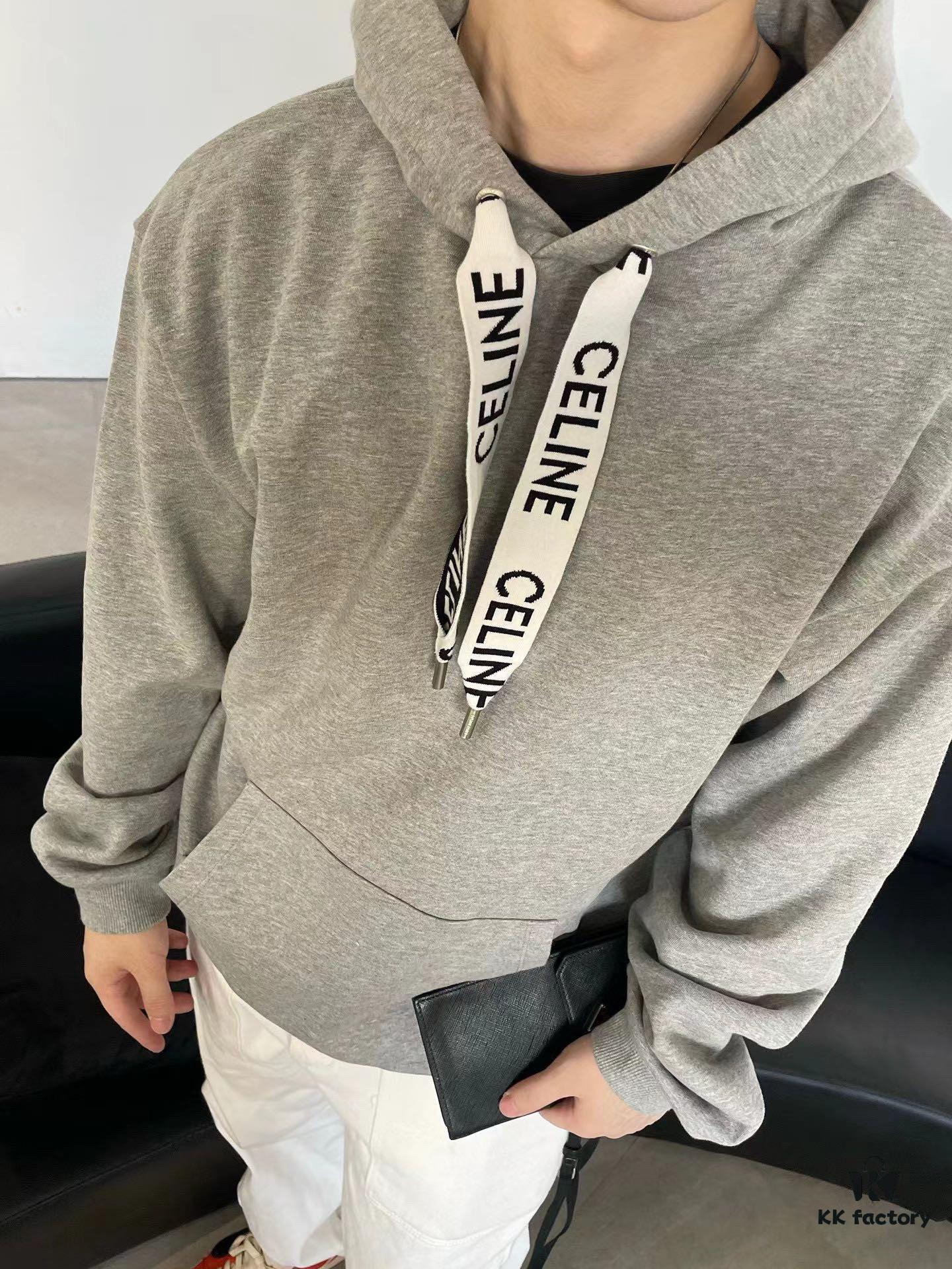 CELINE Letter Tape Drawstring Hoodie
