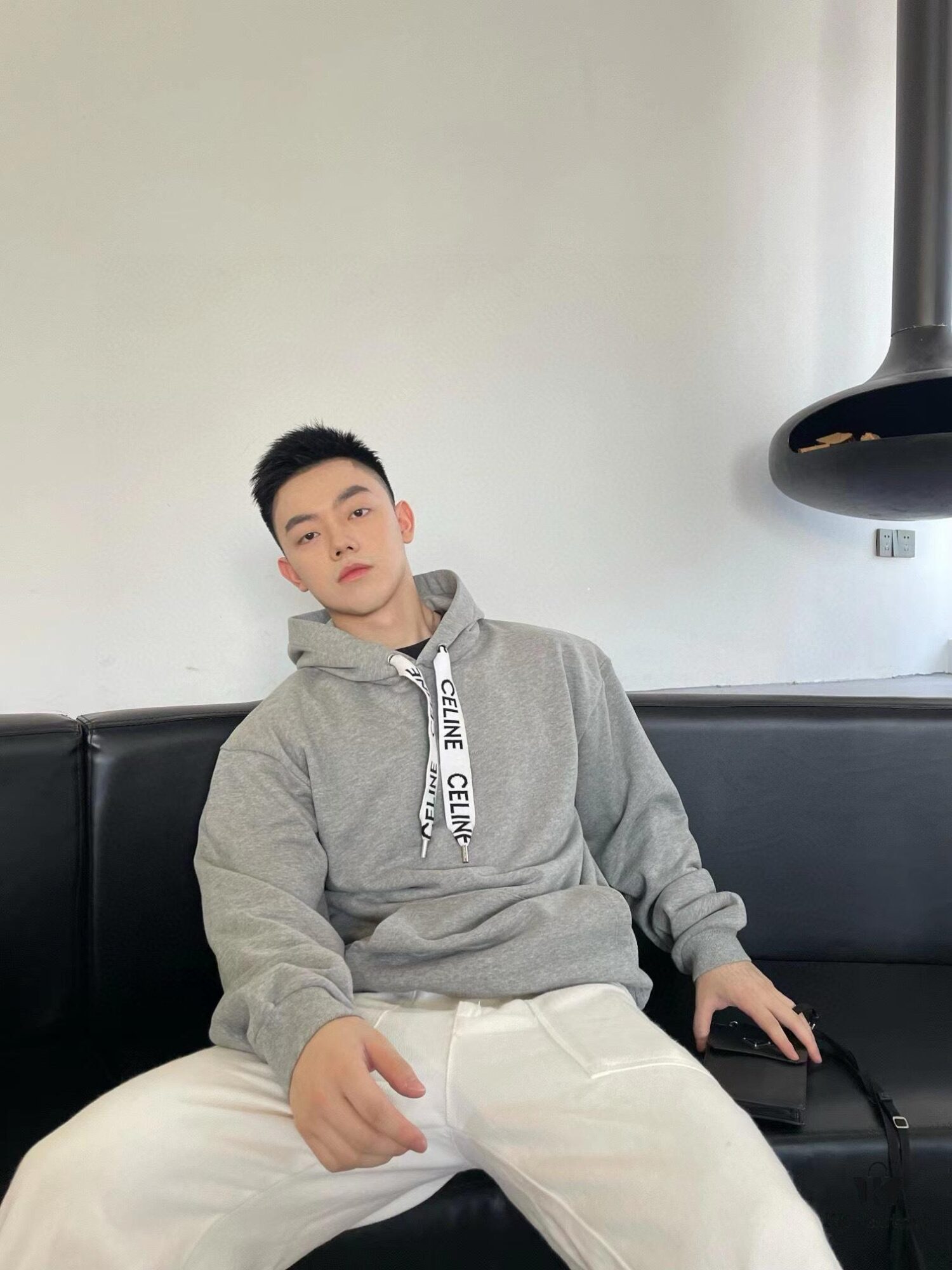 CELINE Letter Tape Drawstring Hoodie