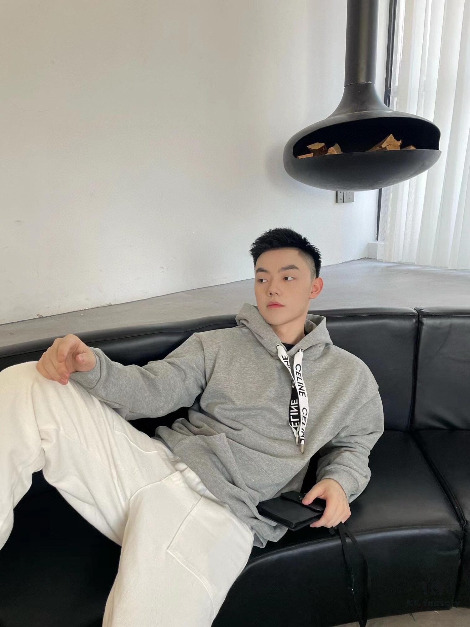 CELINE Letter Tape Drawstring Hoodie