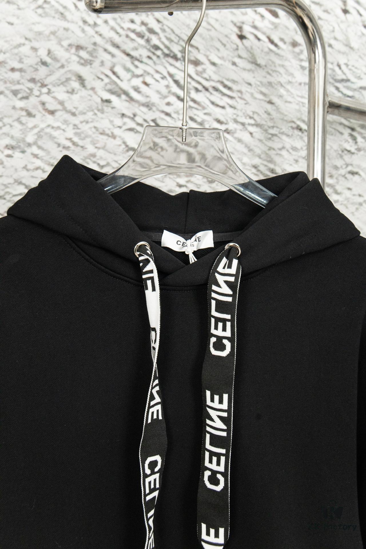 CELINE Letter Tape Drawstring Hoodie