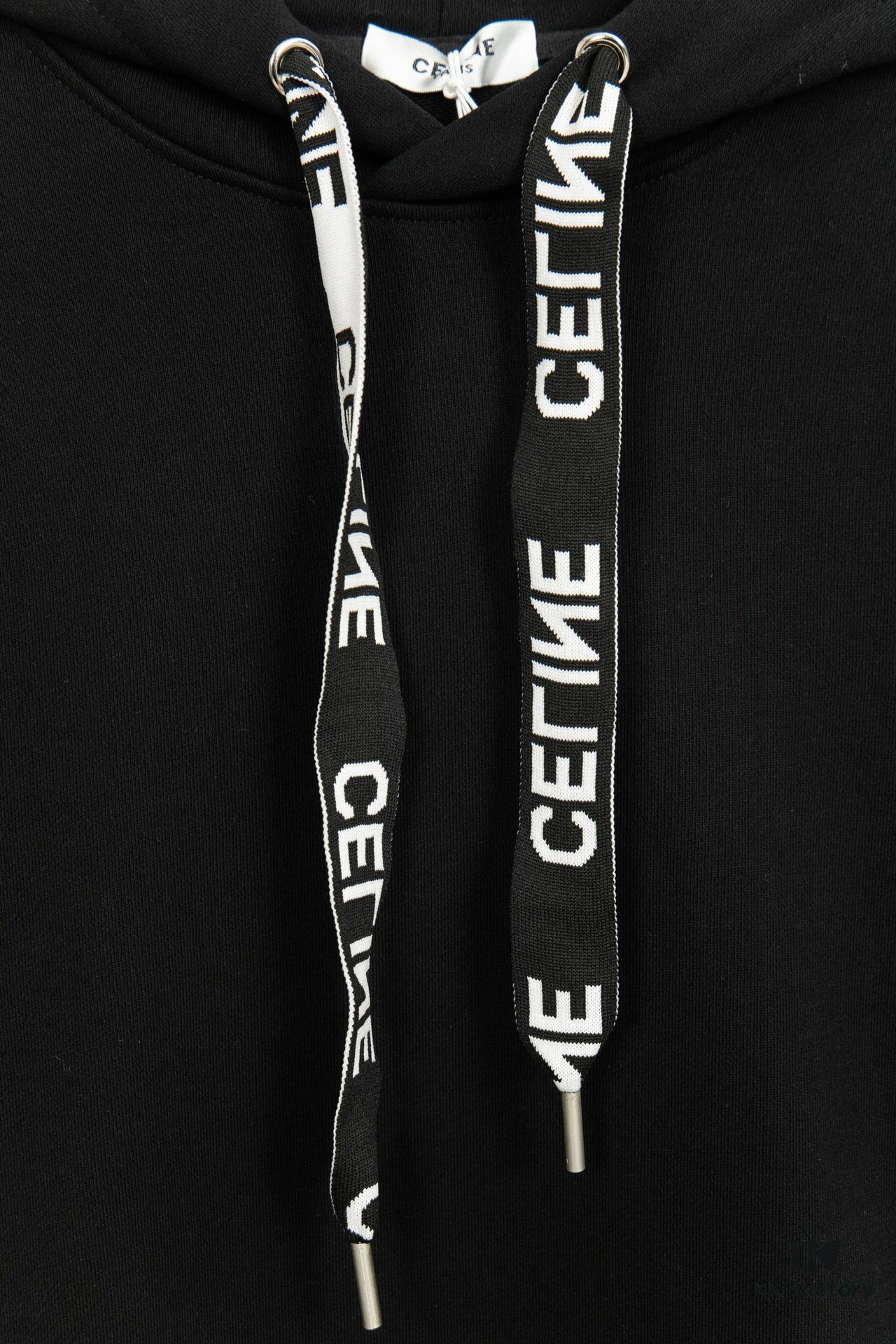 CELINE Letter Tape Drawstring Hoodie