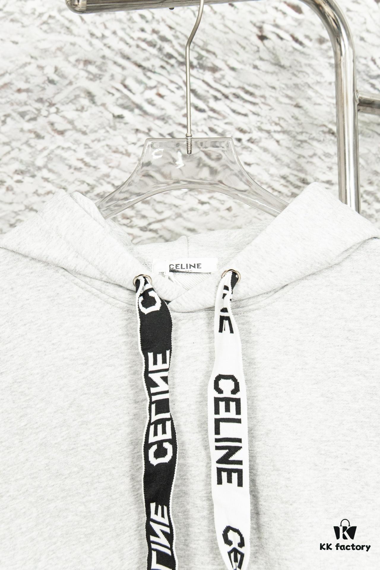 CELINE Letter Tape Drawstring Hoodie