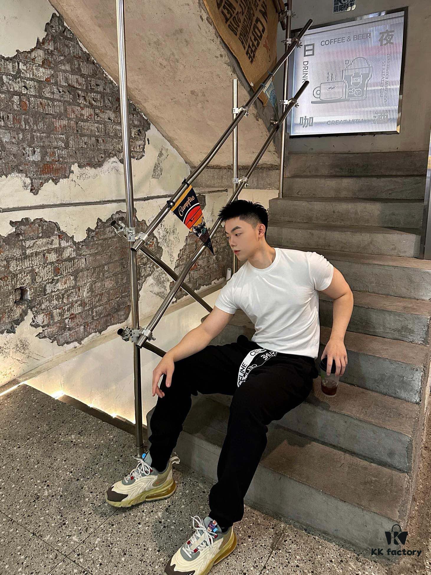 CELINE Klein Blue Letter Logo Sporty Casual Pants