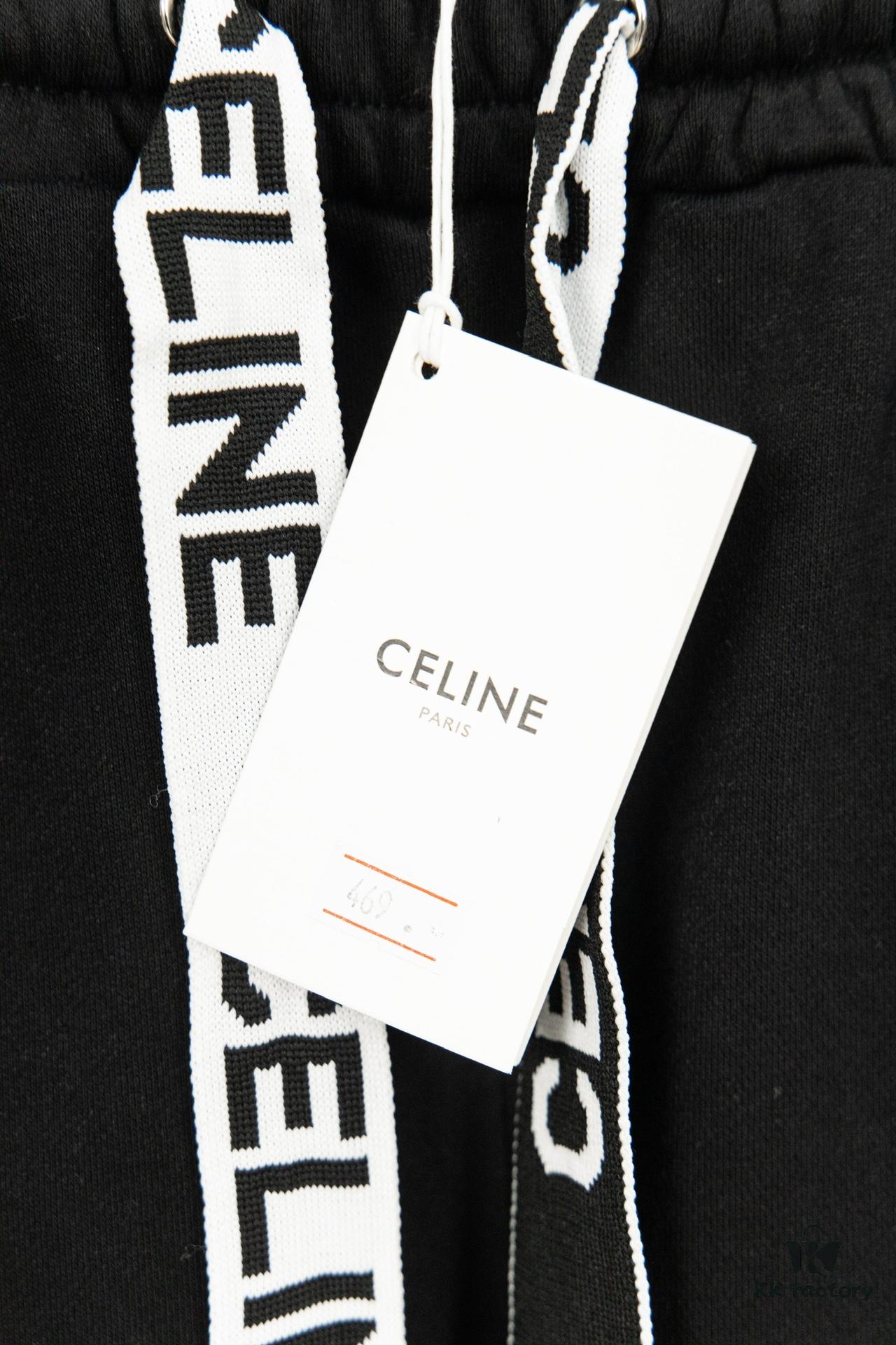 CELINE/Klein Blue Letter Logo Sporty Casual Pants